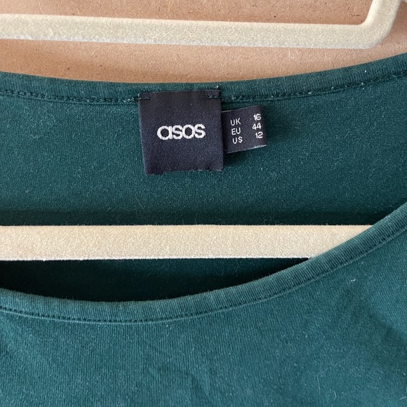 Forest Green ASOS A-Line Skater Dress Size 12/L - Picture 2 of 2